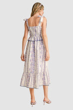 Load image into Gallery viewer, Peplum Hem Scalloped Lace Midi Dress
