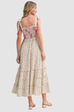 Load image into Gallery viewer, Exclusive Floral Print Smocked Midi Dress