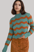 Load image into Gallery viewer, Piper- Wave Patterend Pointelle Sweater