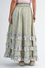 Load image into Gallery viewer, FLORAL RUFFLE MAXI SKIRT