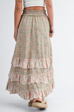 Load image into Gallery viewer, FLORAL RUFFLE MAXI SKIRT