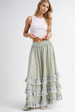 Load image into Gallery viewer, FLORAL RUFFLE MAXI SKIRT