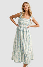 Load image into Gallery viewer, Peplum Hem Scalloped Lace Midi Dress