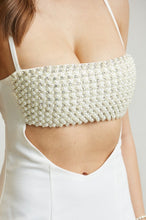 Load image into Gallery viewer, PEARL AND RHINESTONE CUTOUT LONG DRESS