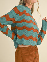 Load image into Gallery viewer, Piper- Wave Patterend Pointelle Sweater