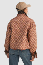 Load image into Gallery viewer, Floral Quilted Jacket With Ribbon Sleeve Detail