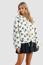 Load image into Gallery viewer, Floral Puffy Tie-front Long Sleeve Jacket