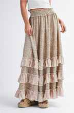 Load image into Gallery viewer, FLORAL RUFFLE MAXI SKIRT
