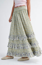 Load image into Gallery viewer, FLORAL RUFFLE MAXI SKIRT