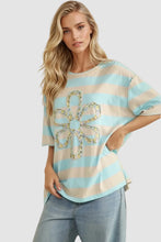 Load image into Gallery viewer, SWEET STRIPE BLOOM TEE