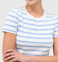 Load image into Gallery viewer, STRIPED AND KNIT CREW NECK CROP TOP