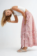Load image into Gallery viewer, FLORAL RUFFLE MAXI SKIRT