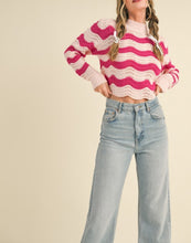 Load image into Gallery viewer, Piper- Wave Patterend Pointelle Sweater