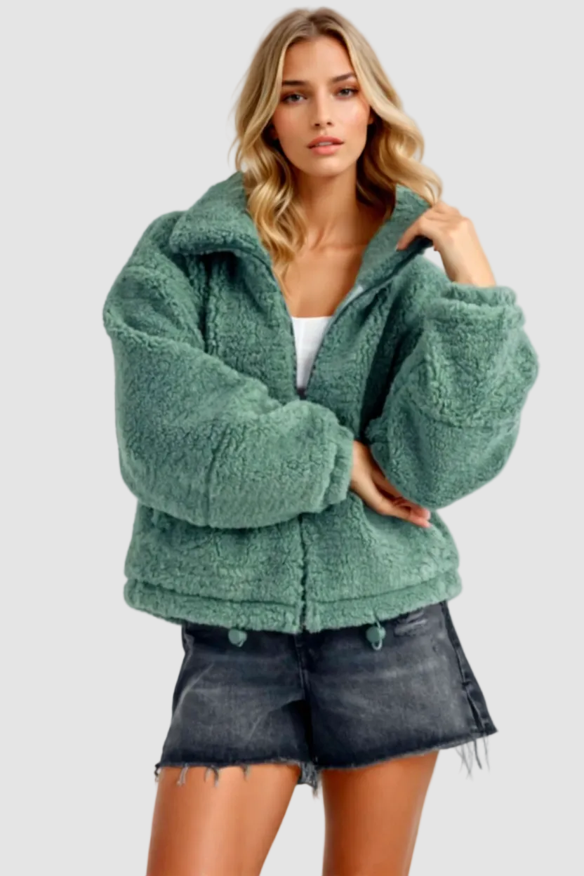 Sage green soft Kaori jacket.