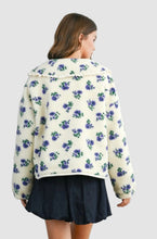 Load image into Gallery viewer, Floral Puffy Tie-front Long Sleeve Jacket