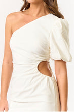 Load image into Gallery viewer, Asymmetrical Shoulder Waist Cut Out Dress