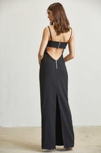 Load image into Gallery viewer, PEARL AND RHINESTONE CUTOUT LONG DRESS