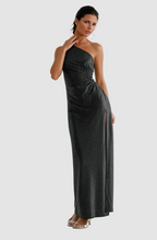 Load image into Gallery viewer, One-shoulder Rhinestone Cutout Maxi Dress