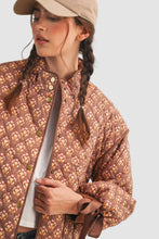 Load image into Gallery viewer, Floral Quilted Jacket With Ribbon Sleeve Detail