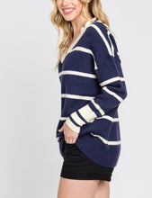 Load image into Gallery viewer, STRIPED COLLARED PULL OVER SWEATER