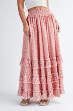 Load image into Gallery viewer, FLORAL RUFFLE MAXI SKIRT
