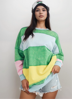 Rugby Color Block Stripe Sweatershirt