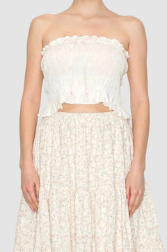 FLORAL RUFFLE MIDI SKIRT