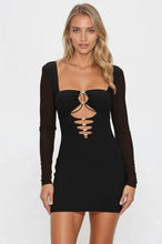 Load image into Gallery viewer, Long Sleeve Cutouts Back Strap Mini Dress

