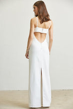 Load image into Gallery viewer, PEARL AND RHINESTONE CUTOUT LONG DRESS
