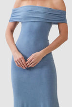 Load image into Gallery viewer, Off-shoulder Ribbed Knit Maxi Dress

