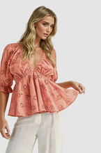 Load image into Gallery viewer, HAZLE EYELET EMBROIDERED TOP

