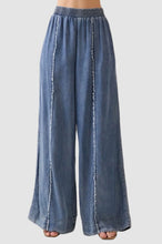 Load image into Gallery viewer, TENCEL DENIM PULL ON WIDE LEG PANTS
