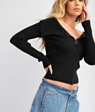Load image into Gallery viewer, ZIP UP FRONT KNIT SWEATER TOP
