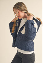 Load image into Gallery viewer, Mixed Media Puff Jacket With Hood
