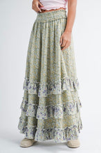 Load image into Gallery viewer, FLORAL RUFFLE MAXI SKIRT
