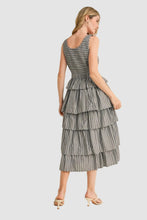 Load image into Gallery viewer, Striped Tiered Ruffle Midi Dress
