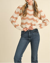 Load image into Gallery viewer, Piper- Wave Patterend Pointelle Sweater
