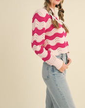 Load image into Gallery viewer, Piper- Wave Patterend Pointelle Sweater
