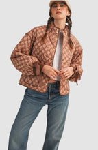 Load image into Gallery viewer, Floral Quilted Jacket With Ribbon Sleeve Detail

