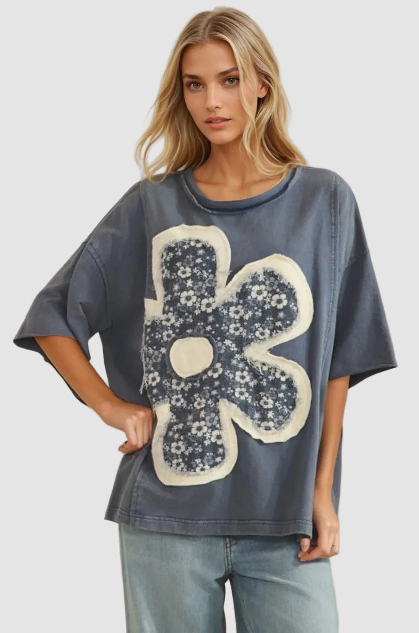 FREE SPIRIT FLORAL PATCH TOP