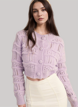 Load image into Gallery viewer, CROPPED POINTELLE SWEATER CARDIGAN

