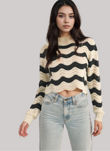 Load image into Gallery viewer, Piper- Wave Patterend Pointelle Sweater

