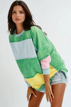 Load image into Gallery viewer, Rugby Color Block Stripe Sweatershirt
