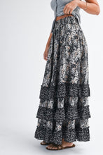 Load image into Gallery viewer, FLORAL RUFFLE MAXI SKIRT
