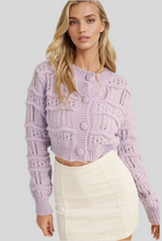 Load image into Gallery viewer, CROPPED POINTELLE SWEATER CARDIGAN
