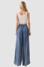 Load image into Gallery viewer, TENCEL DENIM PULL ON WIDE LEG PANTS
