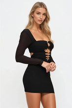 Load image into Gallery viewer, Long Sleeve Cutouts Back Strap Mini Dress
