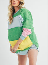 Load image into Gallery viewer, Rugby Color Block Stripe Sweatershirt

