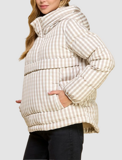 Gingham Pull Over Puffer Jacket
