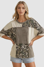 Load image into Gallery viewer, Camo Animal Print Color Block Top
